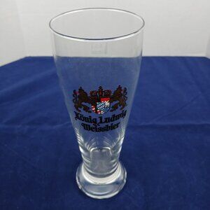 Konig Ludwig Weissbier 0.5L Pilsner Beer Glasses, Germany Faceted Bar Ware